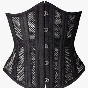 Black Shapewear Corset with Mesh Panels